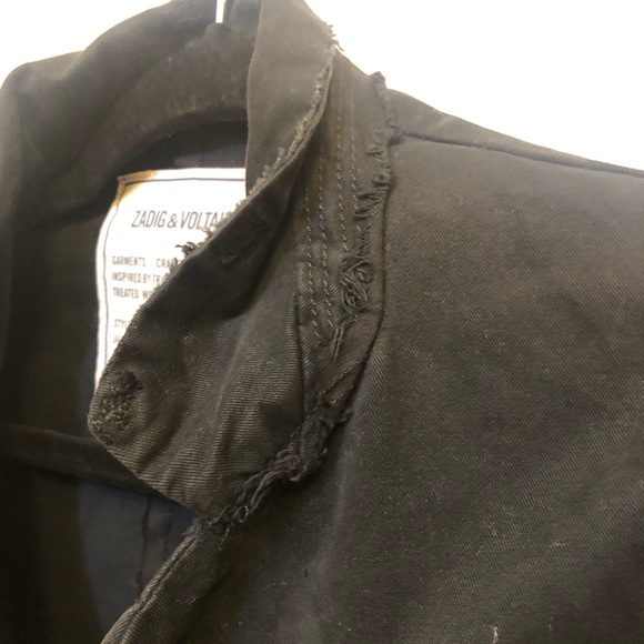 Zadig & Voltaire Vladimir Grunge Blazer Black 1758 Black perfect shape Sz XS - Picture 6 of 16